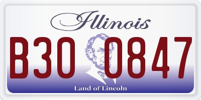 IL license plate B300847
