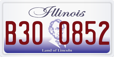 IL license plate B300852