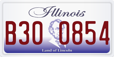 IL license plate B300854