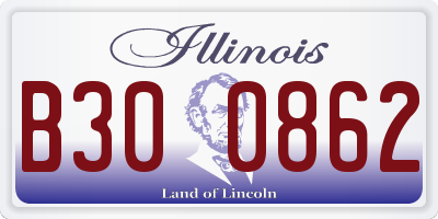 IL license plate B300862