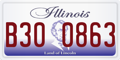 IL license plate B300863