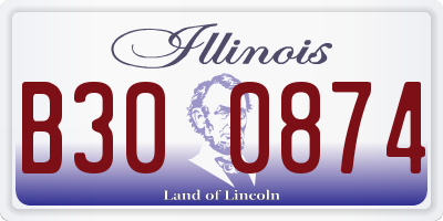 IL license plate B300874
