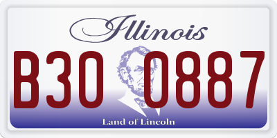 IL license plate B300887