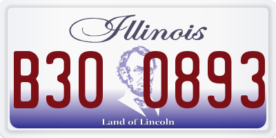 IL license plate B300893