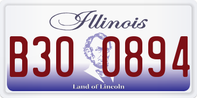 IL license plate B300894