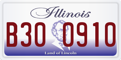 IL license plate B300910