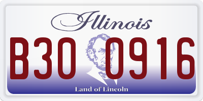 IL license plate B300916