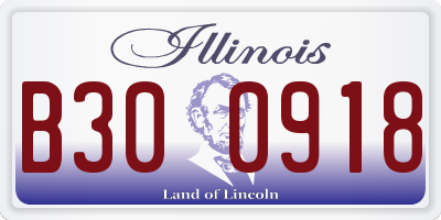 IL license plate B300918