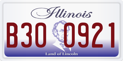 IL license plate B300921