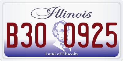 IL license plate B300925