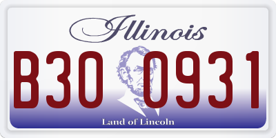 IL license plate B300931
