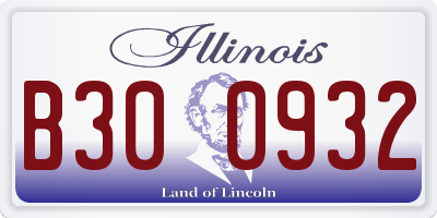 IL license plate B300932