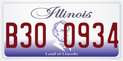 IL license plate B300934