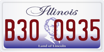 IL license plate B300935