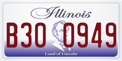 IL license plate B300949