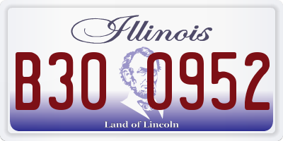 IL license plate B300952