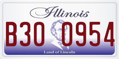 IL license plate B300954