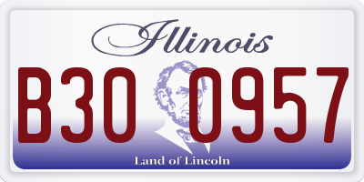 IL license plate B300957