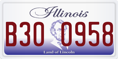 IL license plate B300958