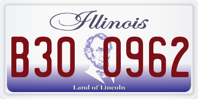 IL license plate B300962