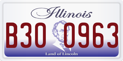 IL license plate B300963
