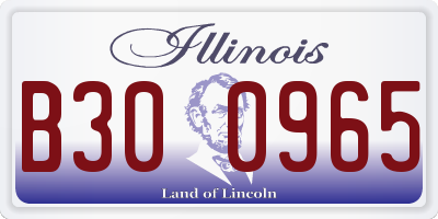IL license plate B300965
