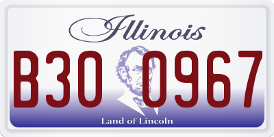IL license plate B300967