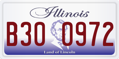 IL license plate B300972