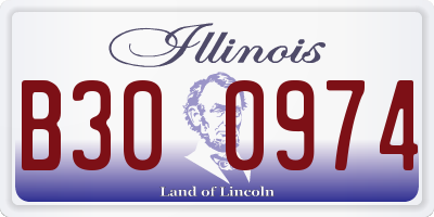 IL license plate B300974