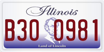 IL license plate B300981