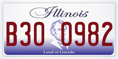 IL license plate B300982