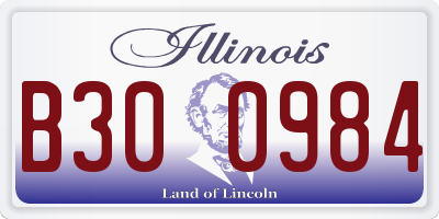 IL license plate B300984