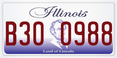 IL license plate B300988