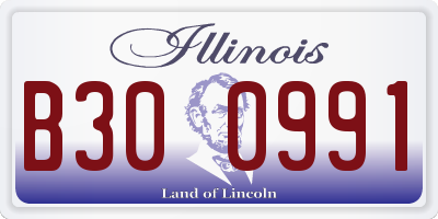IL license plate B300991