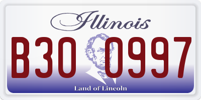 IL license plate B300997
