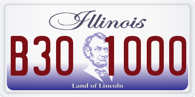 IL license plate B301000