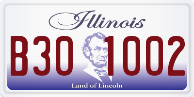 IL license plate B301002