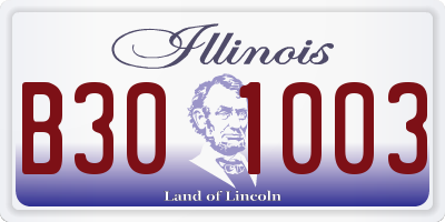 IL license plate B301003
