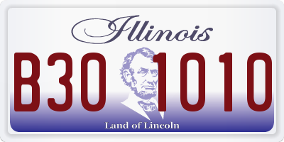IL license plate B301010