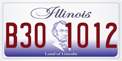 IL license plate B301012