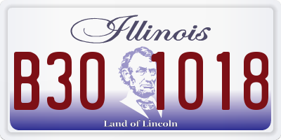 IL license plate B301018