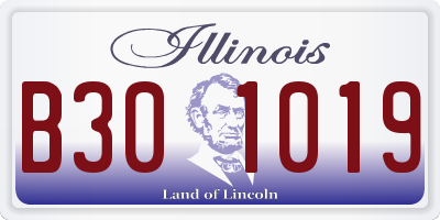 IL license plate B301019