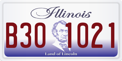 IL license plate B301021