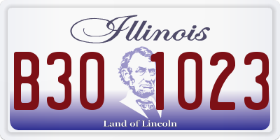 IL license plate B301023
