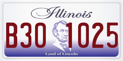 IL license plate B301025