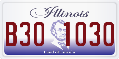 IL license plate B301030