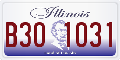 IL license plate B301031