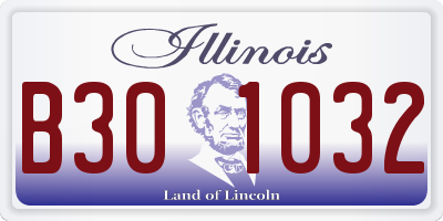 IL license plate B301032