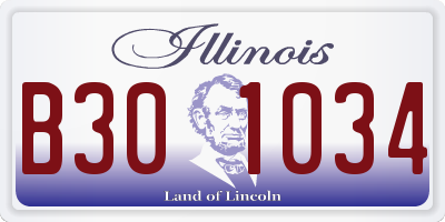 IL license plate B301034