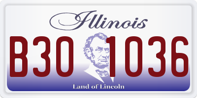 IL license plate B301036